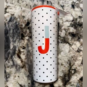 Brand New Kate SpadePolka Dot Monogram “J” Tumbler 24oz